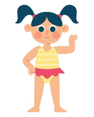 Yazlık giysiler giyen hoş bir kız.