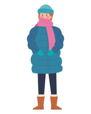 Kışlık giysiler giyen hoş bir kadın.