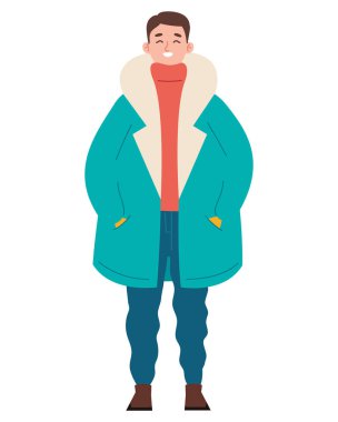 Kışlık giysiler giyen bir adam.