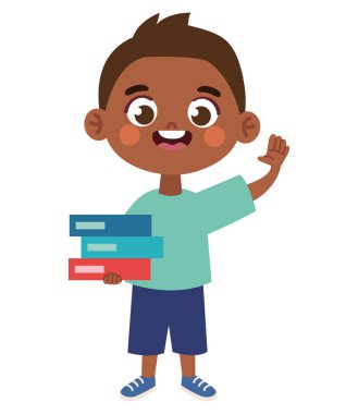 Çizgi roman okuyan küçük çocuk izole edilmiş.