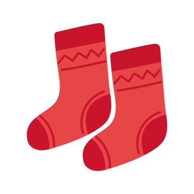 Kışlık giysi çorap simgesi izole