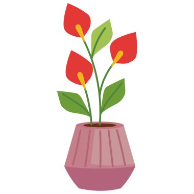 çiçek saksısı iç dekorasyonu izole edilmiş simge