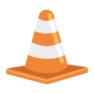 Trafik konisi inşa aracı izole edilmiş simge