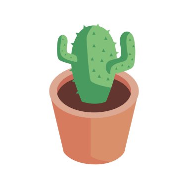 Saksı bitkisi doğa dekorasyonu izole edildi