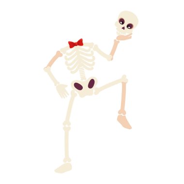 komik iskelet karakter izole tasarımı
