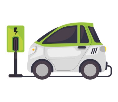 araba elektrikli aracı izole edilmiş simgeyi yükledi