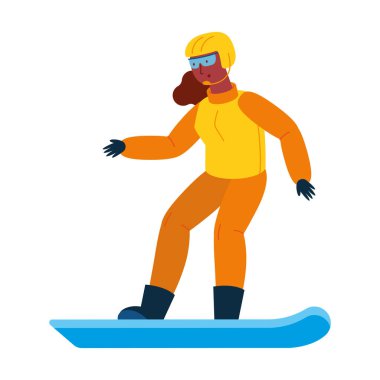 Snowboard 'daki biatlet kadın izole tasarım