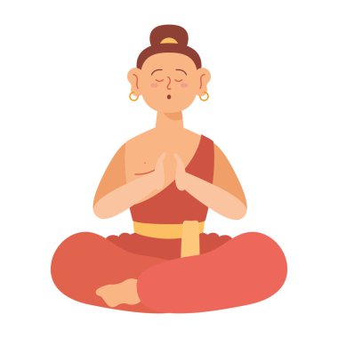 Budist keşiş duası tasarımı izole etti