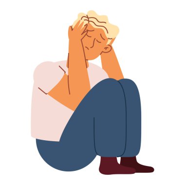 Depresyon hastalığı olan bir adam izole