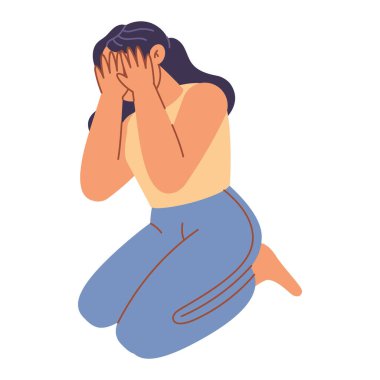Depresyondaki hayal kırıklığına uğramış kadın.