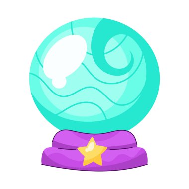 kristal küre fantezi simgesi izole