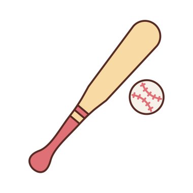 beysbol spor ekipmanları izole edilmiş simge