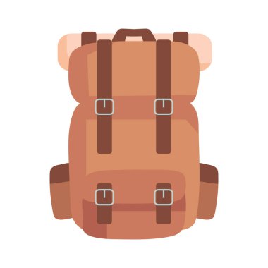 Sırt çantası kamp malzemeleri izole edilmiş simge