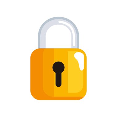 Kapalı asma kilit simgesi izole edildi