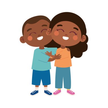 Karikatür, izole edilmiş karakterleri kucaklıyor.