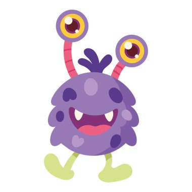 mor sevimli canavar simgesi izole