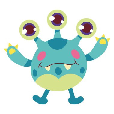 Sevimli canavar karakter simgesi izole