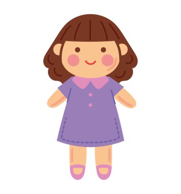 oyuncak bebek oyuncağı izole edilmiş simge