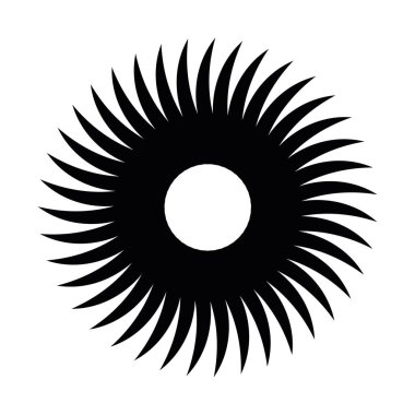 siyah güneş soyut geometrik şekil izole