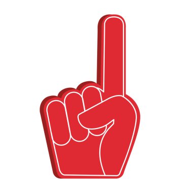 beysbol şampiyonluğu köpük parmak simgesi izole