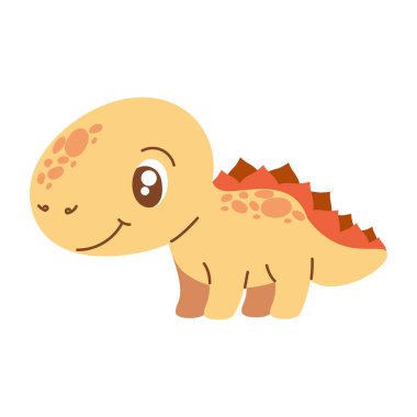 Şirin dinazor yumuşak avatar tasarımı izole