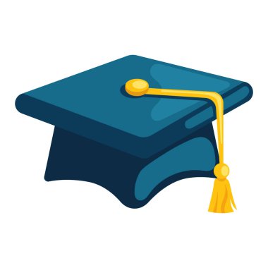 mezuniyet şapkası eğitim simgesi izole edildi