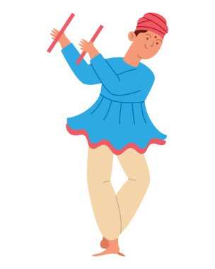 Türbanlı Hindu dansçı.