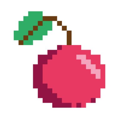 Video oyunu ögesi pikselli kiraz izole edildi