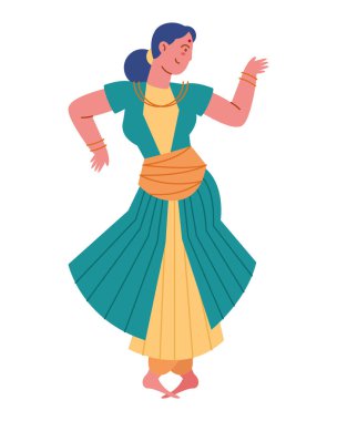 Hint klasik bharatanatyam dansı izole