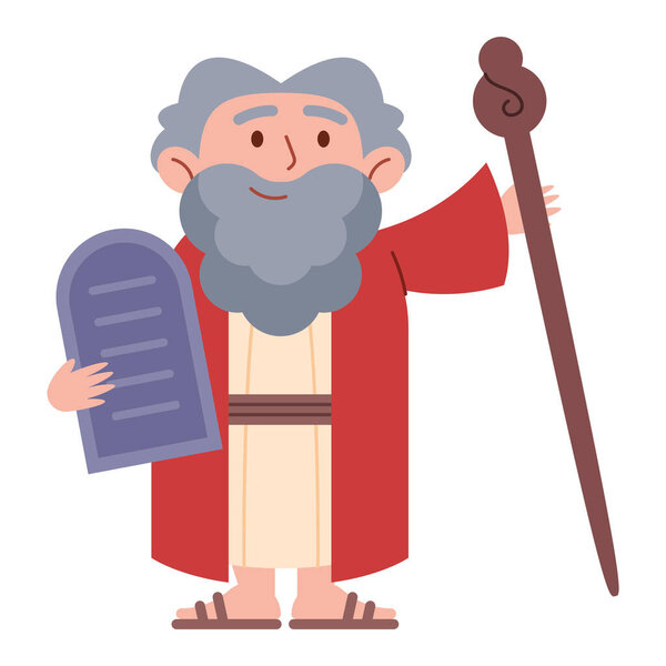 moses and covenant with ten commandments isolated