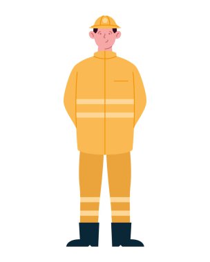 İtfaiyeci adam karakteri izole tasarım