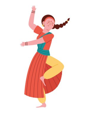 Geleneksel Hint klasik bharatanatyam dansı izole