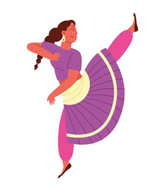 Hint geleneksel klasik kathak dansı izole