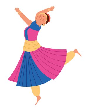 Bharatanatyam Hintli kadın izole