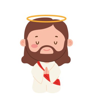 Sevimli İsa Mesih izole edilmiş tasarım