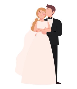 düğün çifti karakter simgesi izole edildi