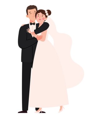 Gelin ve damat ikonu izole edildi