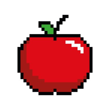 Video oyunu elma pikselli izole