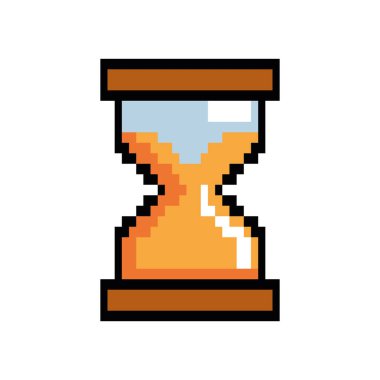 Video oyunu kum saati pikselli izole