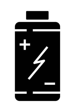 pil elektronik sistem silüeti simgesi izole edildi