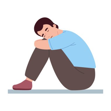 Depresyon hastalığı olan bir adam izole