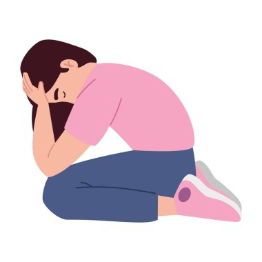 Depresyon geçiren yorgun kadın.