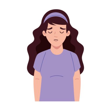 Depresyon geçiren genç bir kadın.