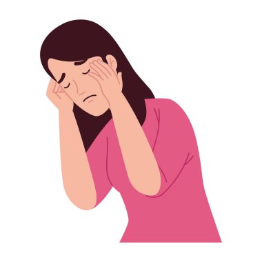 Depresyondaki çaresiz kadın.