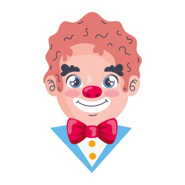 Mutlu palyaço kafası komik izole edilmiş