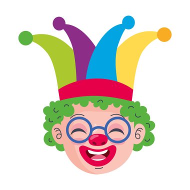 Soytarı şapkalı mutlu palyaço kafası