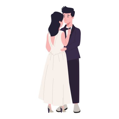 Düğün çifti ikonu izole edildi