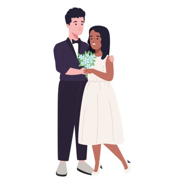 düğün mutlu çift simgesi izole