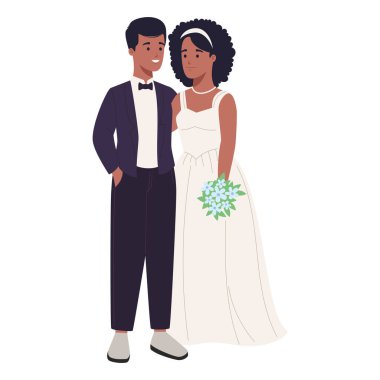 düğün çifti karakter simgesi izole edildi