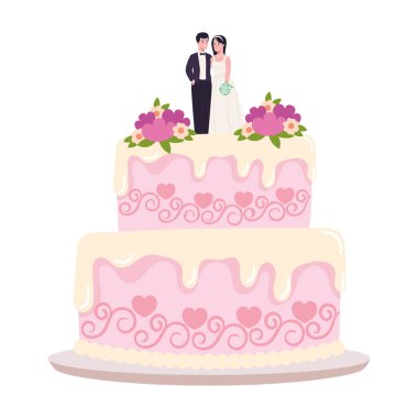 Lezzetli bir düğün pastası.